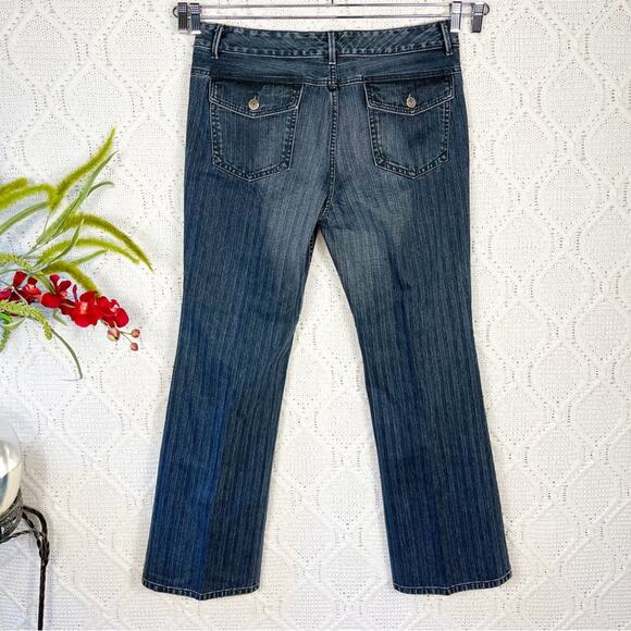 NWT BANANA REPUBLIC | Blue Dark Wash Bootcut Denim "Herringbone" Jeans | Bottoms - Picture 5 of 9